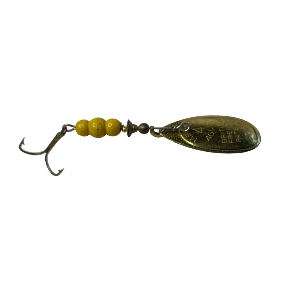 MEPPS 4 Aglia Spinner Lure Fishing Treble Hook Red Yellow Metal Weight u